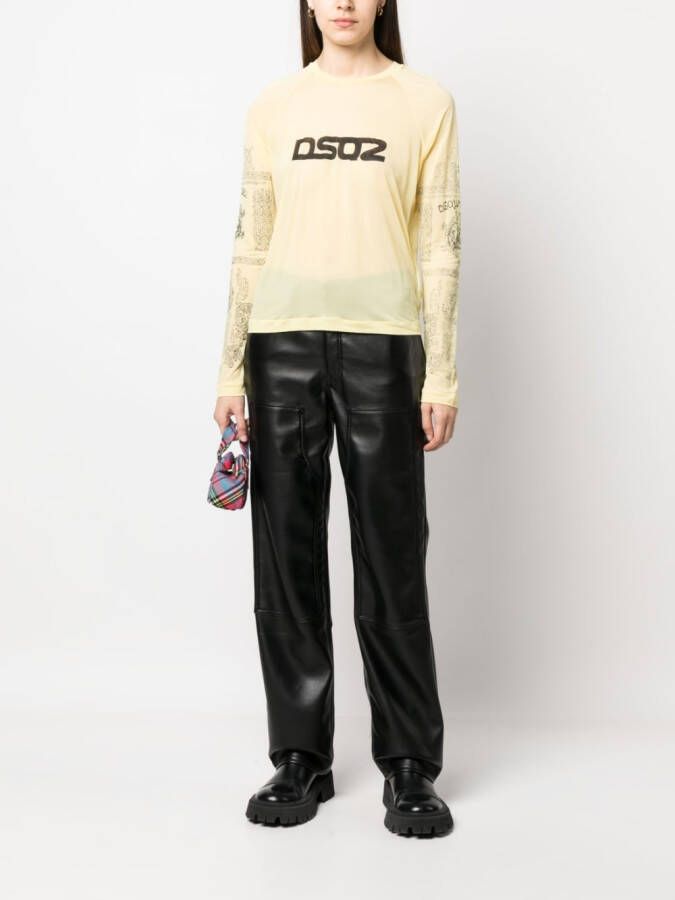 DSQUARED2 Top met logoprint Geel