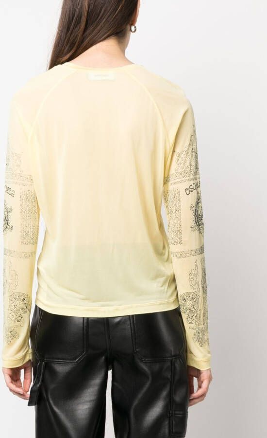 DSQUARED2 Top met logoprint Geel