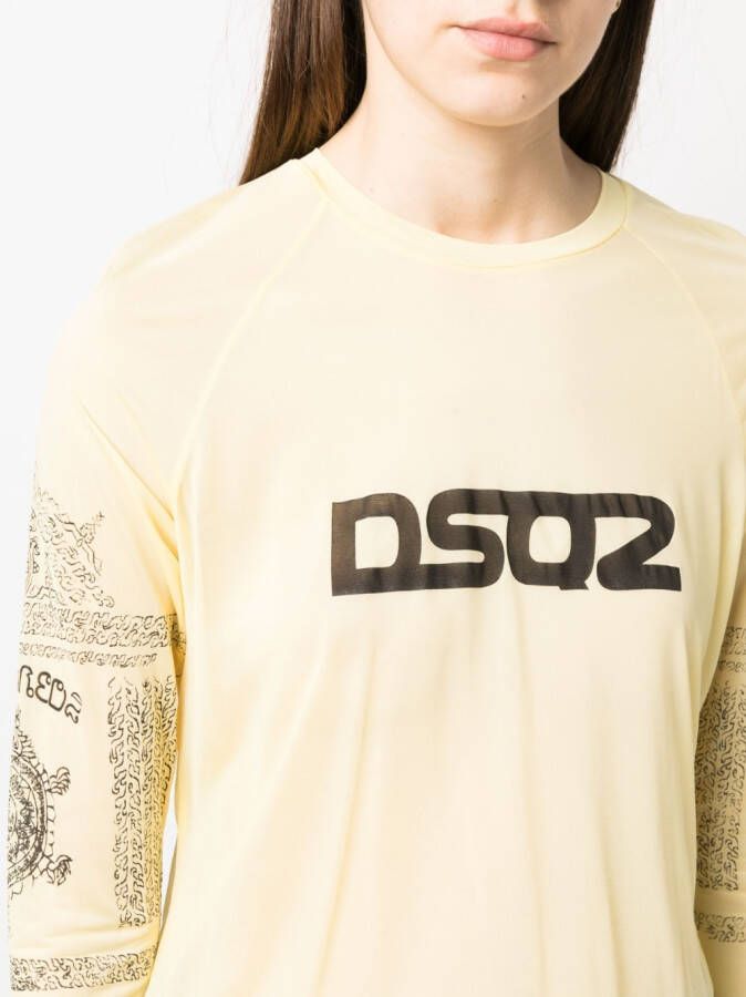 DSQUARED2 Top met logoprint Geel