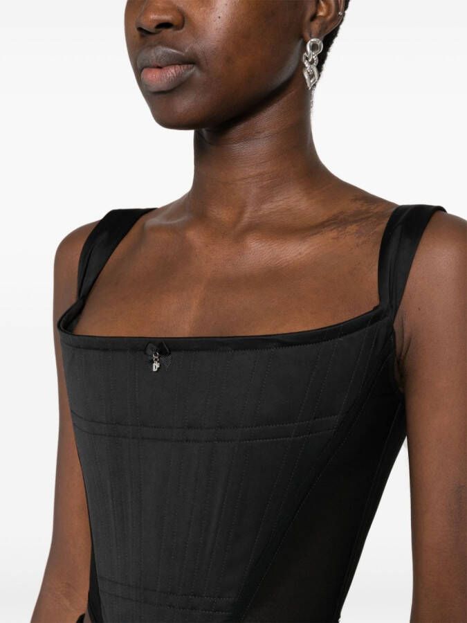 DSQUARED2 Top met mesh vlakken Zwart