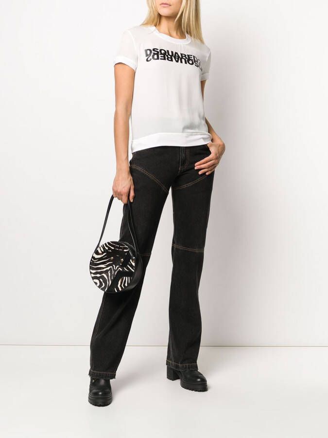 DSQUARED2 Top met spiegelend logo Wit