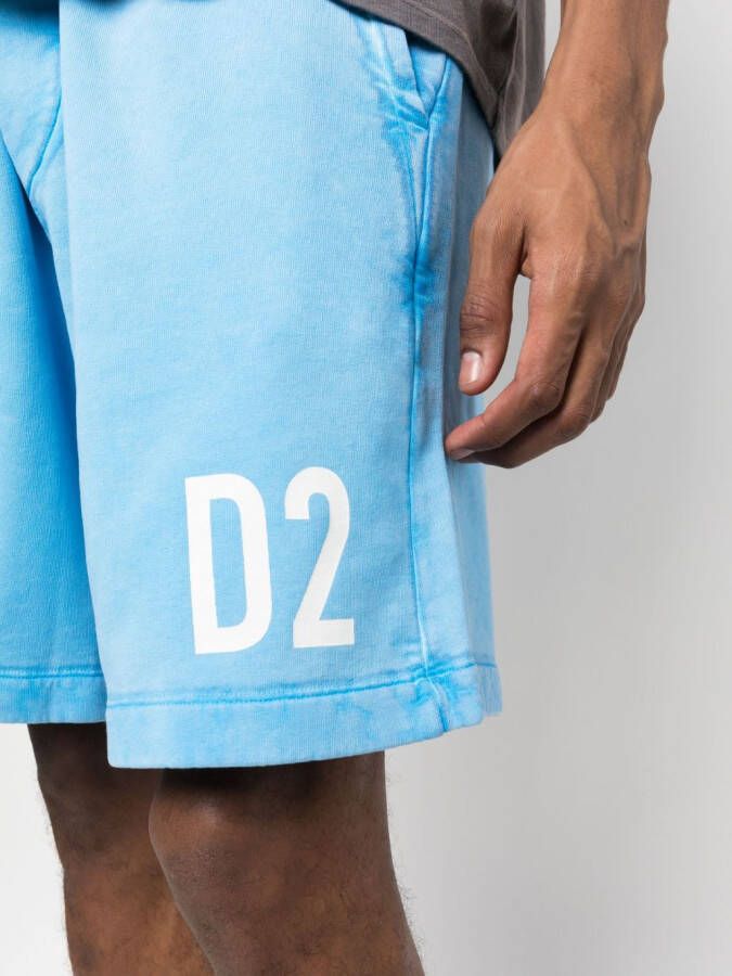 DSQUARED2 Trainingsshorts met logoprint Blauw