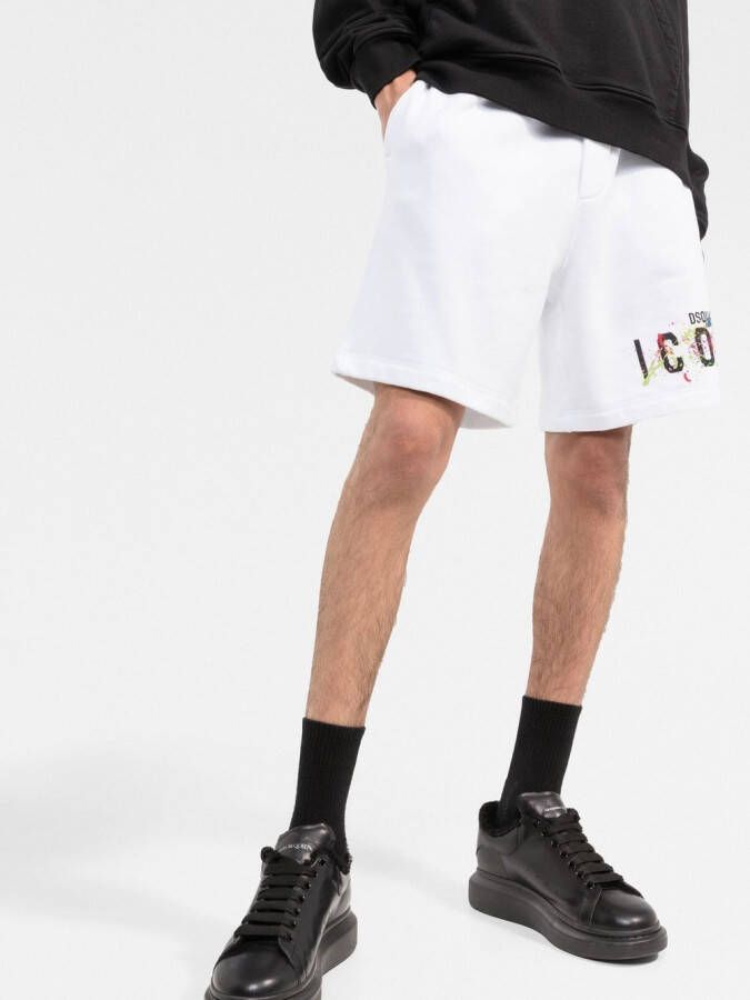 DSQUARED2 Trainingsshorts met tekst Wit