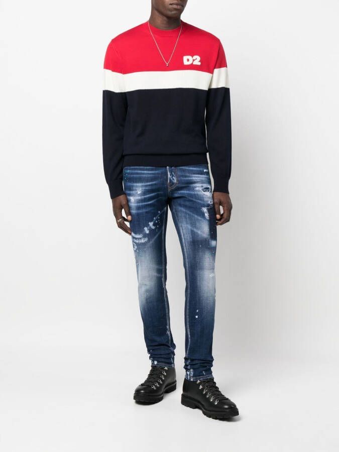 DSQUARED2 Trui met colourblocking Blauw