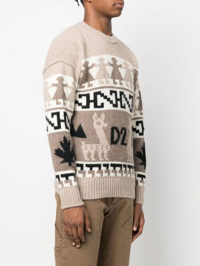 DSQUARED2 Trui met jacquard Beige