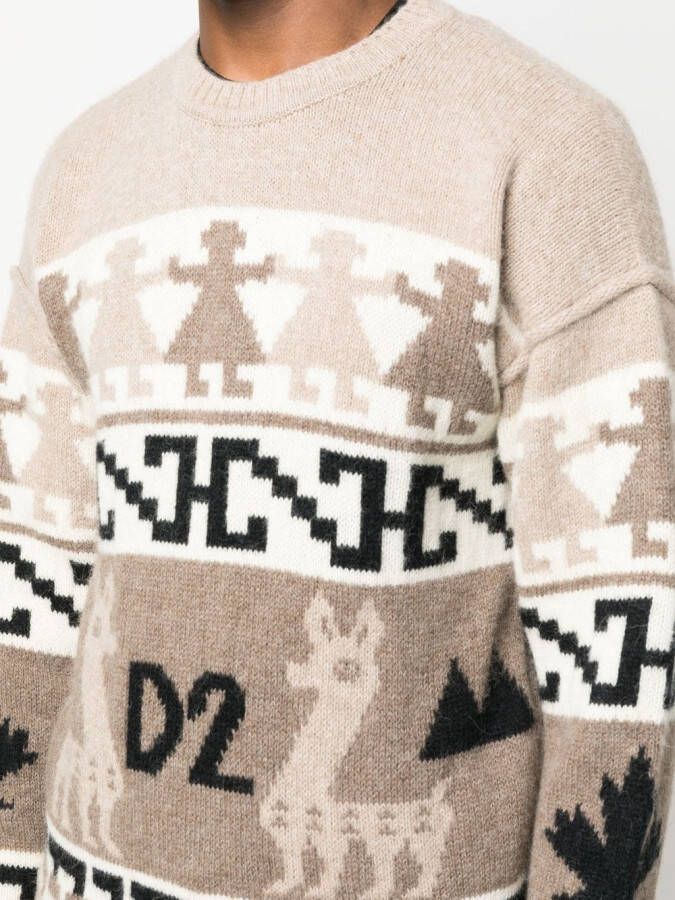 DSQUARED2 Trui met jacquard Beige