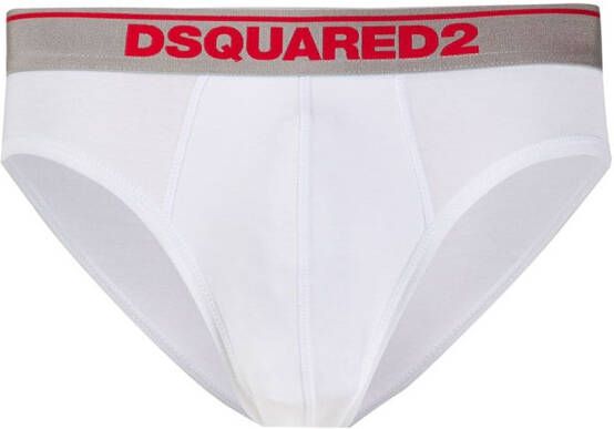 Dsquared2 Twee slips met logo tailleband Wit