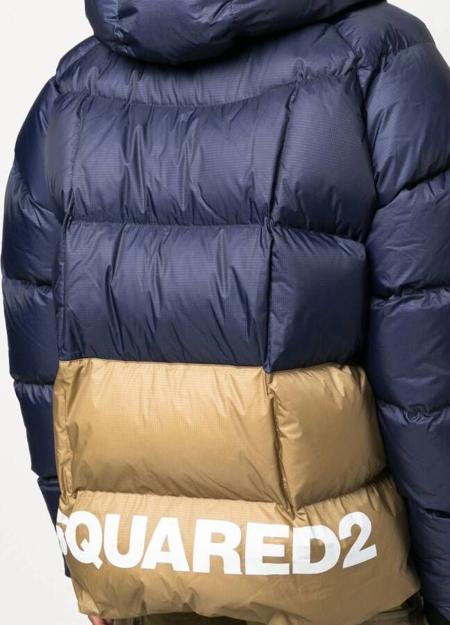 DSQUARED2 Gewatteerd jack met logoprint Blauw