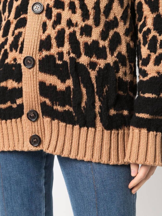 DSQUARED2 Vest met luipaardprint Bruin