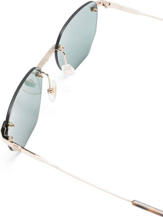 Dunhill Zonnebril met geometrisch montuur Goud