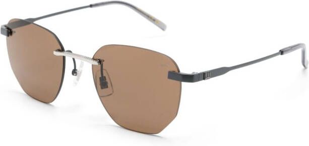 Dunhill Zonnebril met geometrisch montuur Grijs