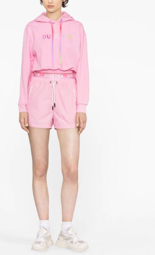Duvetica Shorts met logo taille Roze