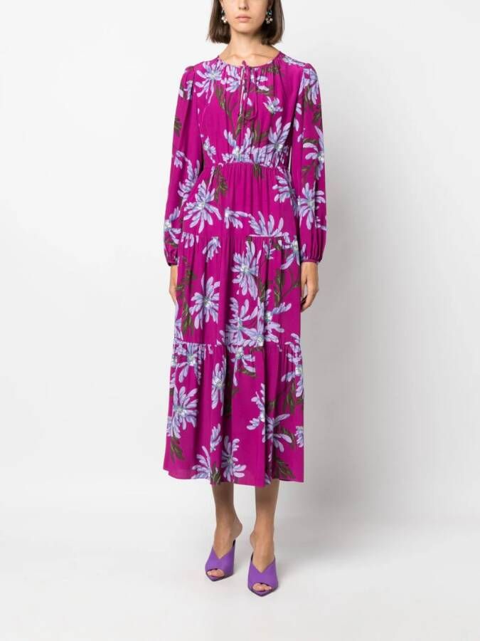 DVF Diane von Furstenberg Dominique zijden midi-jurk Paars