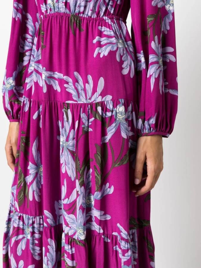 DVF Diane von Furstenberg Dominique zijden midi-jurk Paars