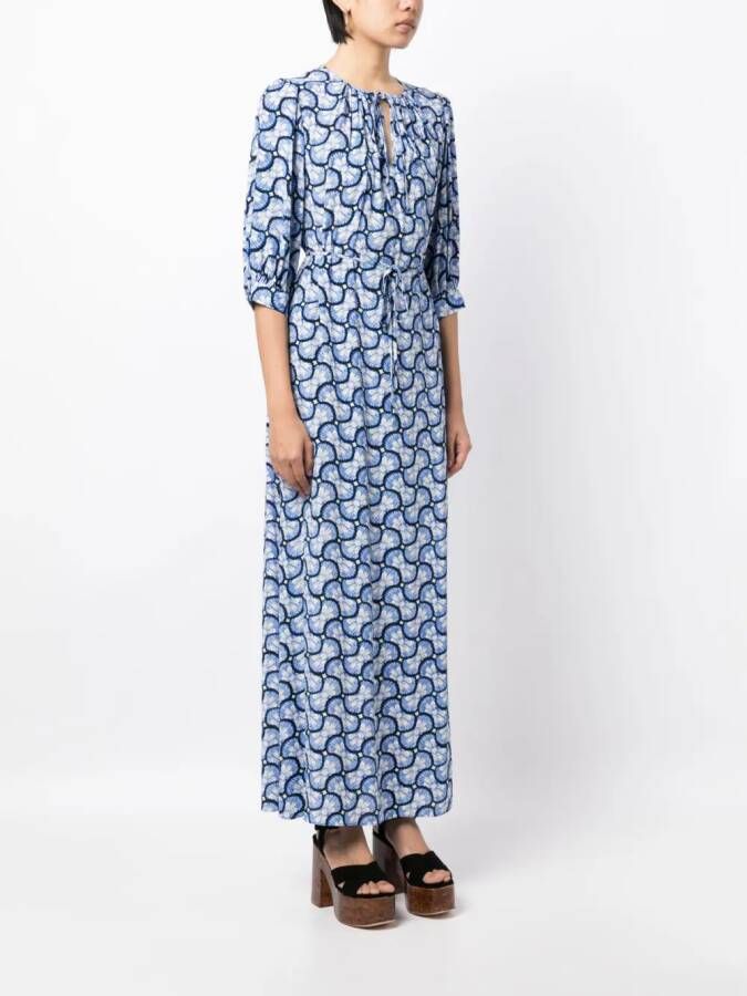 DVF Diane von Furstenberg Maxi-jurk met print Blauw