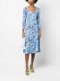 DVF Diane von Furstenberg Midi-jurk met bloemenprint Blauw - Thumbnail 2
