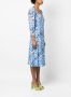 DVF Diane von Furstenberg Midi-jurk met bloemenprint Blauw - Thumbnail 3