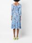DVF Diane von Furstenberg Midi-jurk met bloemenprint Blauw - Thumbnail 4