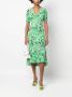 DVF Diane von Furstenberg Midi-jurk met bloemenprint Groen - Thumbnail 2