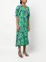 DVF Diane von Furstenberg Midi-jurk met bloemenprint Groen - Thumbnail 3