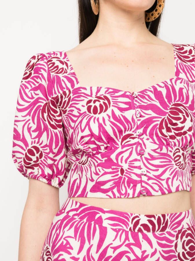 DVF Diane von Furstenberg Top met bloemenprint Roze