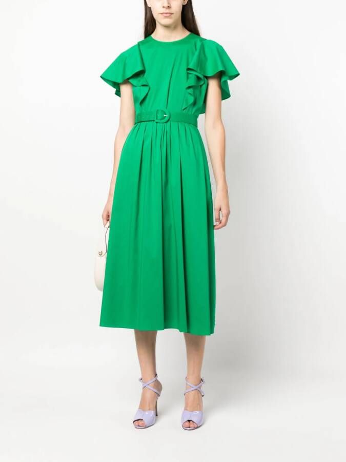 DVF Diane von Furstenberg Geplooide jurk Groen