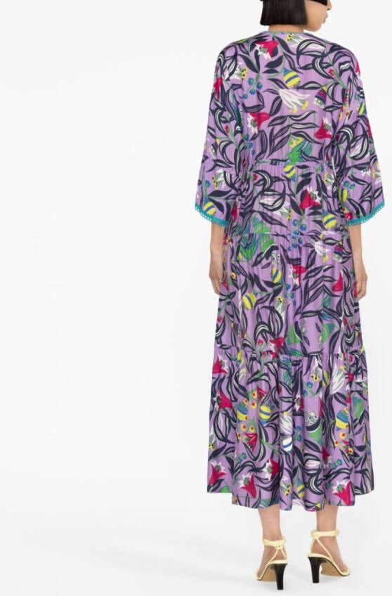DVF Diane von Furstenberg Midi-jurk met print Paars