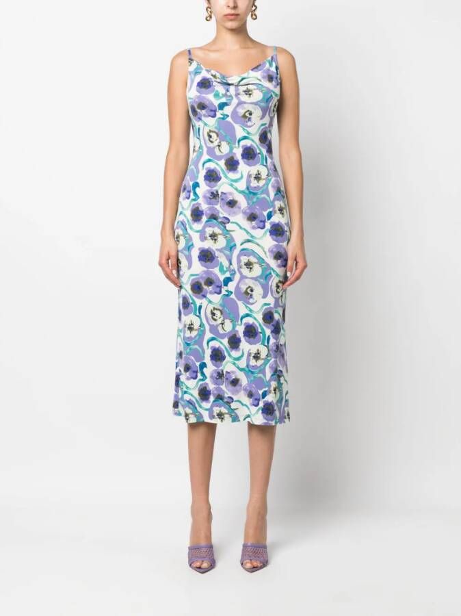 DVF Diane von Furstenberg Midi-jurk met grafische print Wit