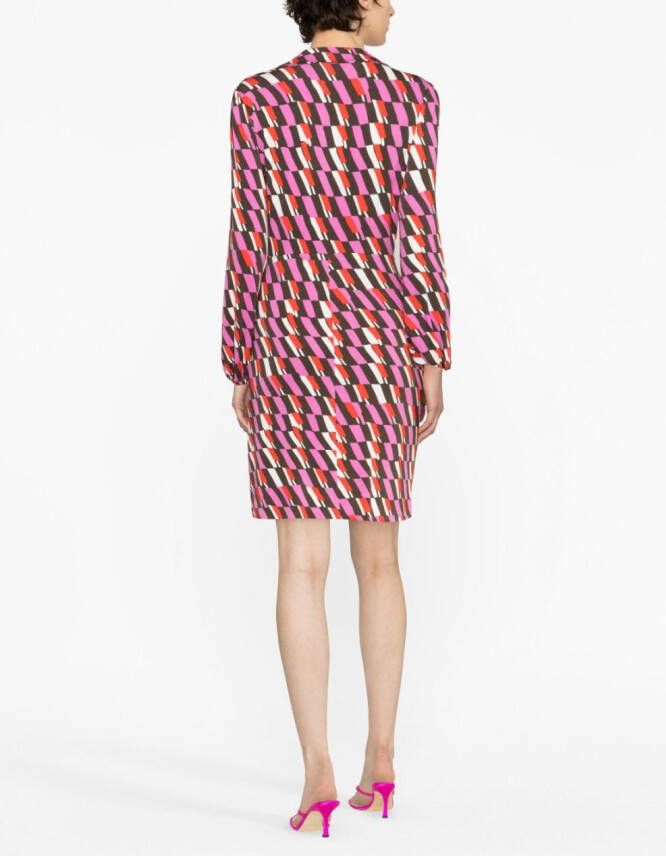 DVF Diane von Furstenberg Mini-jurk met print Roze