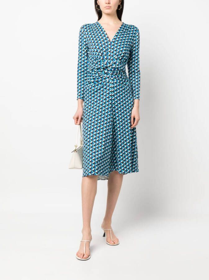 DVF Diane von Furstenberg Flared jurk Blauw