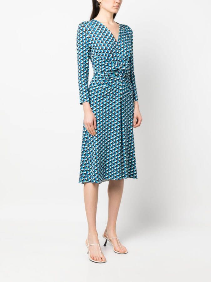 DVF Diane von Furstenberg Flared jurk Blauw