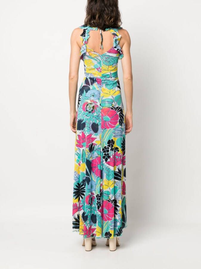 DVF Diane von Furstenberg Jurk met bloemenprint Blauw