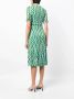 DVF Diane von Furstenberg Midi-jurk met V-hals Groen - Thumbnail 4