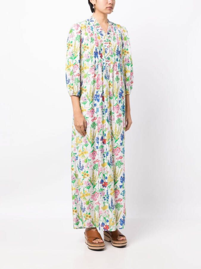 DVF Diane von Furstenberg Maxi-jurk met bloemenprint Wit