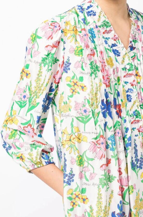 DVF Diane von Furstenberg Maxi-jurk met bloemenprint Wit