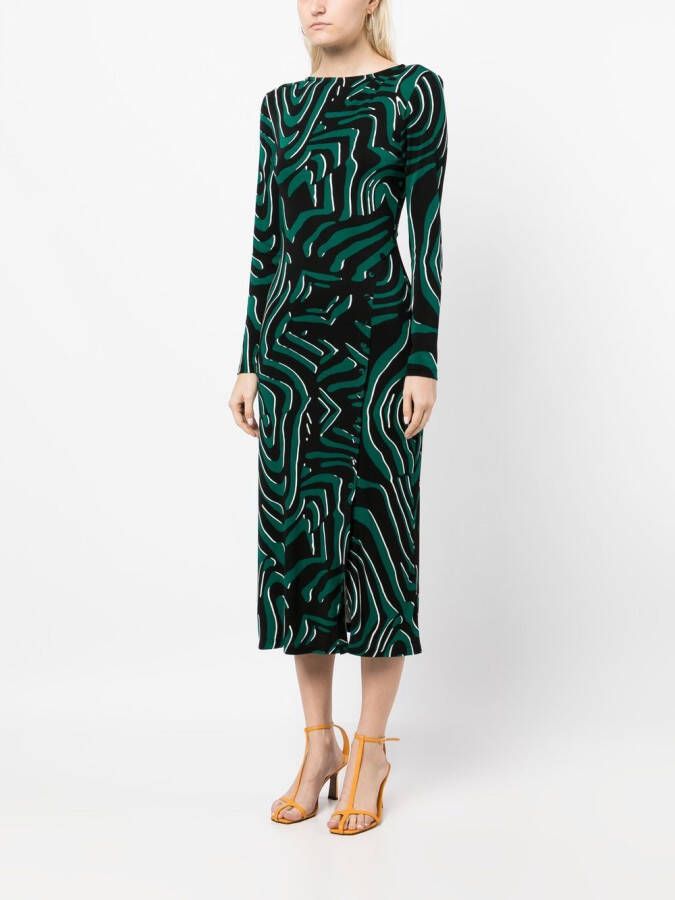 DVF Diane von Furstenberg Midi-jurk met print Zwart