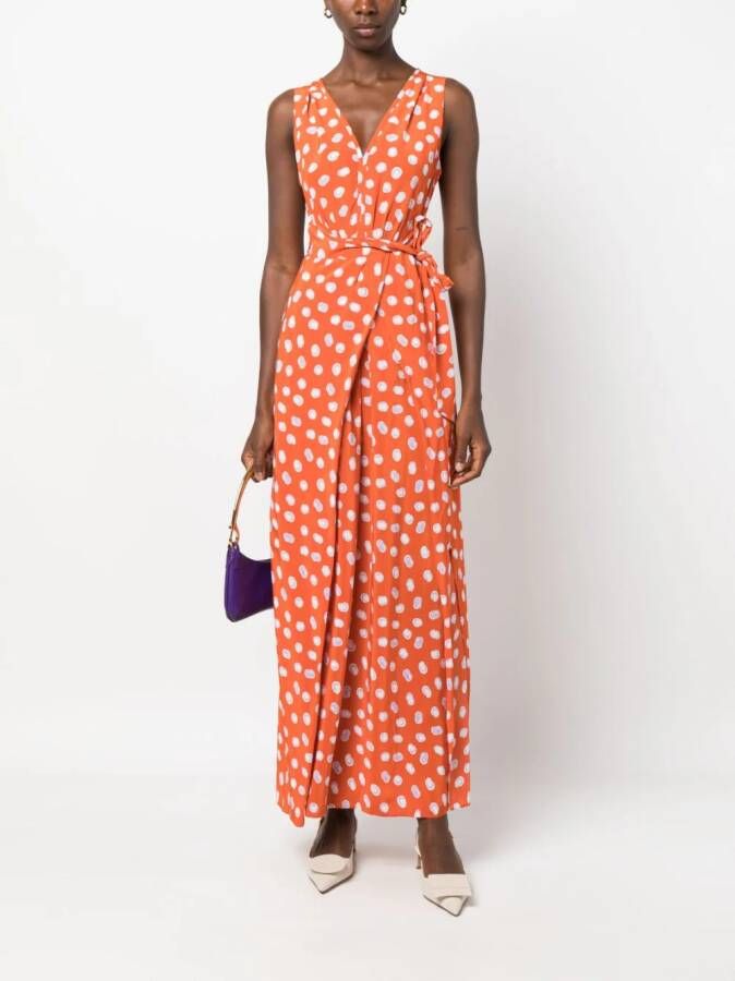 DVF Diane von Furstenberg Maxi-jurk met print Oranje