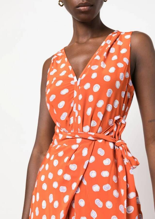 DVF Diane von Furstenberg Maxi-jurk met print Oranje