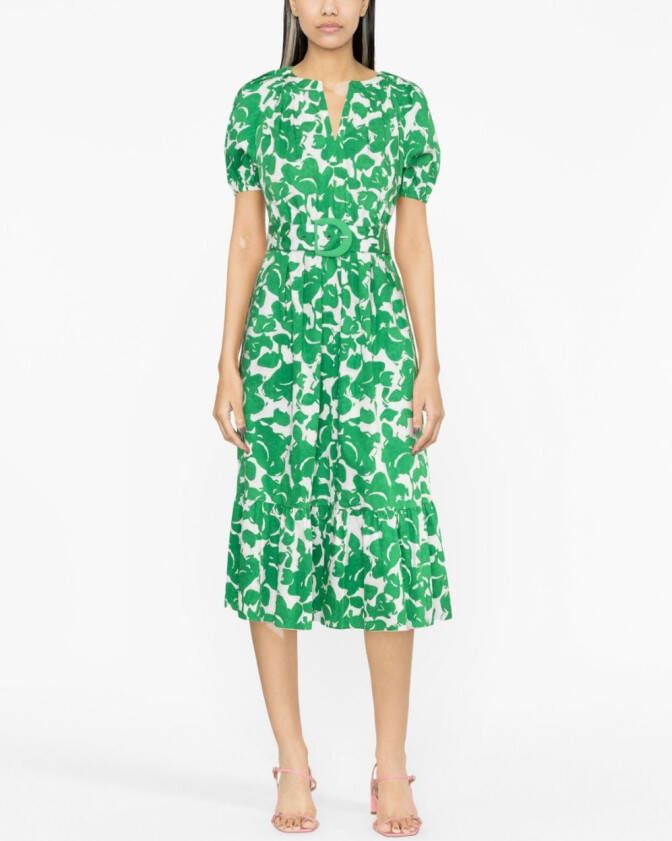 DVF Diane von Furstenberg Midi-jurk met abstracte print Groen