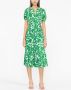 DVF Diane von Furstenberg Midi-jurk met abstracte print Groen - Thumbnail 4
