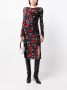 DVF Diane von Furstenberg Midi-jurk met bloemenprint Zwart - Thumbnail 2
