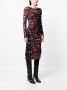 DVF Diane von Furstenberg Midi-jurk met bloemenprint Zwart - Thumbnail 3
