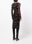 DVF Diane von Furstenberg Midi-jurk met bloemenprint Zwart - Thumbnail 4