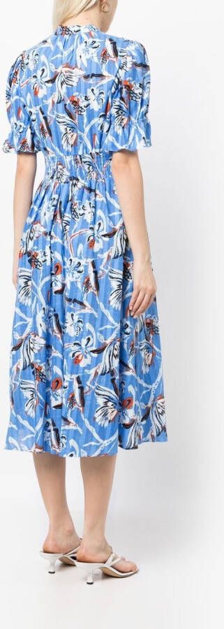 DVF Diane von Furstenberg Midi-jurk met print Blauw