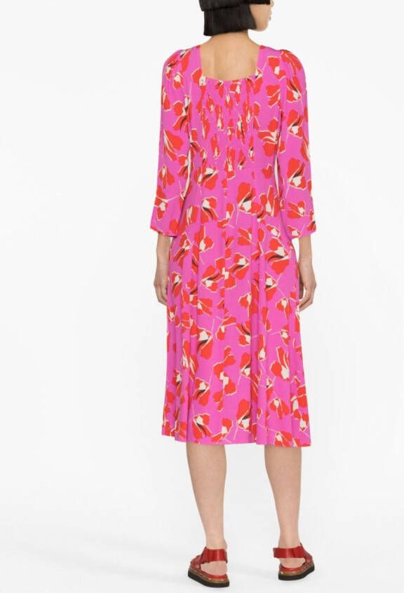 DVF Diane von Furstenberg Midi-jurk met print Roze