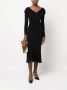 DVF Diane von Furstenberg Midi-jurk met ruches Zwart - Thumbnail 2