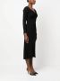 DVF Diane von Furstenberg Midi-jurk met ruches Zwart - Thumbnail 3