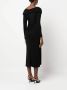 DVF Diane von Furstenberg Midi-jurk met ruches Zwart - Thumbnail 4