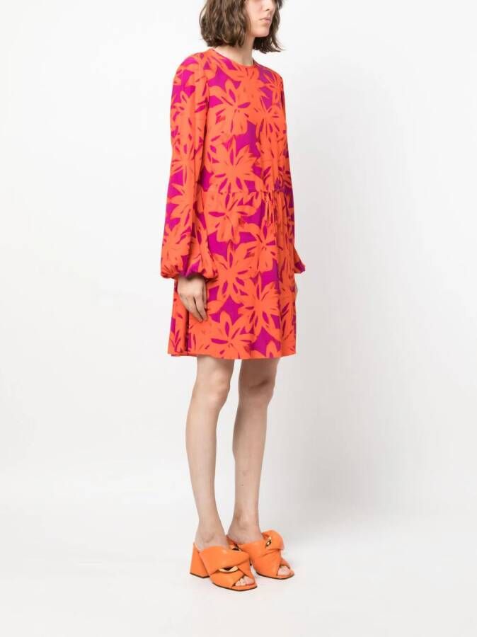 DVF Diane von Furstenberg Mini-jurk met bloemenprint Oranje