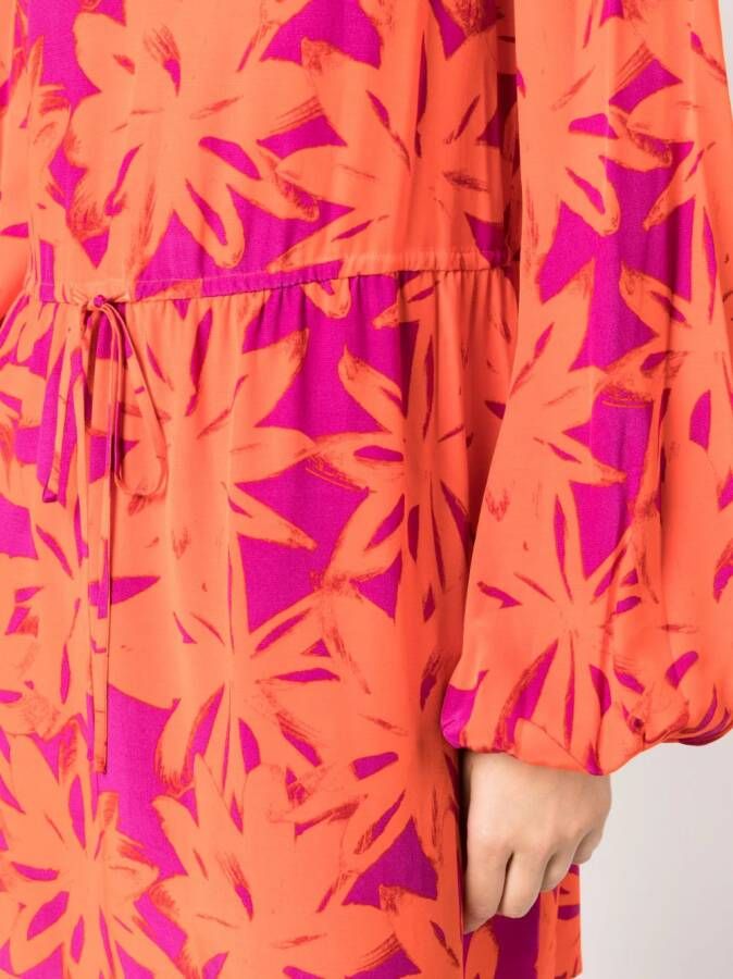DVF Diane von Furstenberg Mini-jurk met bloemenprint Oranje